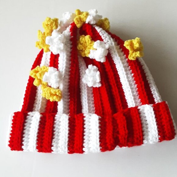 Handmade Crochet Popcorn beanie hat New main image 4